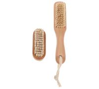 TOYANDONA Brosse de Nettoyage des Pieds et Brosse à Ongles en Bois Compacte Double Surface Exfoliante Naturel pour Femmes et Hommes Salle de Bain avec Pierre Abrasive