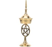 TOYANDONA Brûleur de Parfum en Laiton à Pentagramme Porte-Parfum Décoratif pour Cônes Brûleur pour Charbon et Bâtons de Parfum Ornement Intérieur Contemplation Salon Bureau Style