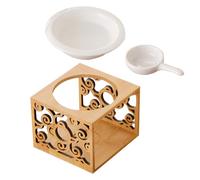 TOYANDONA Brûleur D'huiles Essentielles en Céramique de Bambou Marron | Lampe Diffuseur Parfum, pour Chambre et Salle de Yoga, Usage Simple, Réutilisable, Air Frais