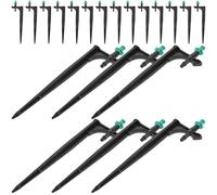 TOYANDONA Buse de Brumisation en Plastique Noir pour Jardin 20 Pièces Support au Sol Arroseur Goutteur pour Culture de Plantes et Serrage