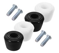 TOYANDONA Butées pour Patins à roulettes Quad Double Rangée Freins en Caoutchouc Noir et Blanc Kit 4 Pièces Vis Absorption des Vibrations Arrêt sur Surfaces Mouillées Accessoires de
