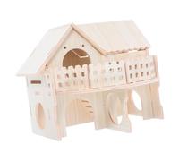 TOYANDONA Cabine De Hamster Maison D'écureuil De Cabine Centre D'activité du Hamster Accessoires Cage Hamster Maison De Cabane Villa pour Hamsters Accessoires De Hamster Khaki en Bois