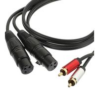 TOYANDONA Câble Adaptateur Audio Xlr Femelle vers Double Rca Mâle Câble Audio Équilibré Anti-interférence pour Mixeur Amplificateur Équipement Sonore