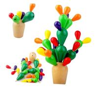 TOYANDONA Cactus Équilibre Bois Jouet Éducatif pour Développement Analytique des Blocs De Construction Amovibles Et Amusants