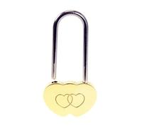 TOYANDONA Cadenas Cœur Concentrique 40mm en Cuivre Haute Brillance sans Clé, Présent pour Couple Amoureux, pour Sites Touristiques et Témoins D'amour