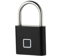 TOYANDONA Cadenas et Facile à Utiliser en Alliage D'aluminium Portable à Empreinte Digitale Noir, Haute Dureté pour Portails et Portes en Fer Lieux de Travail