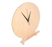 TOYANDONA Cadran d'Horloge Rond en Bois Brut 28 CM à Peindre Soi-Même Plaque Vierge DIY pour Loisirs Créatifs Socle Inclus Horloge Décorative Personnalisable pour Salon et Bureau
