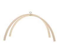 TOYANDONA Cadre de Mobile Bébé en Bois de Bambou, Support DIY Suspendu | Structure en Croix Demi-arcs, Trous Multiples, Texture Naturelle Lisse, pour Berceau et Bassinet