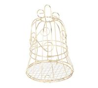TOYANDONA Cage à Oiseaux Dorée Suspendue avec Jouets à Mâcher pour Perroquets Mangeoire Extérieur et Décoration Intérieure pour Perroquets et Oiseaux de Moyenne