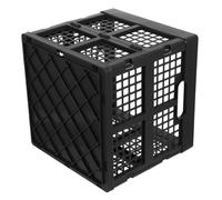 TOYANDONA Caisse de Rangement Pliable Carrée en PP Noir avec Poignées | Grands Ouvertures Latérales Renforcées, Structure Empilable, pour Boissons et Outils à Maison Voiture