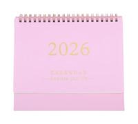 TOYANDONA Calendrier de bureau 2025-2026 : calendrier de bureau debout de juillet 2025 à décembre 2026 à 18 mois, reliure à spirale et liste de choses à faire, idéal pour le bureau à domicile (rose)