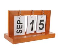 TOYANDONA Calendrier De Bureau En Bois Style Rétro Calendrier Perpétuel Pour La Maison Ou Le Bureau