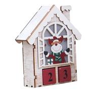 TOYANDONA Calendrier Perpétuel en Bois sans Pile Décoration de Noël Motifs Petit Cerf Calendrier Lumineux Bureau Bloc Dateur Détachable pour Maison Bureau ou Restaurant Accessoire