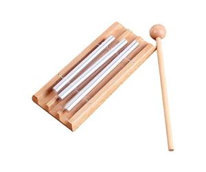 TOYANDONA Carillon de Table à 3 Tons, Instrument de Percussion Éducatif pour Garçon et Filles, Xylophone en Métal Socle Lisse, Clou Intégré, Adapté pour Apprentissage Musical et Yoga,