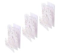 TOYANDONA Cartes d'Invitation de Mariage 3 Sets Blanches avec Découpe Laser Château Papier Enveloppes Incluses Cartes Saint-Valentin et Fiançailles pour Cérémonie et Réception Élégantes