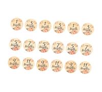 TOYANDONA Cartes Étapes Bébé en Bois 18pcs Beige pour Photographie et Loisirs Créatifs, Accessoire pour Enregistrer Moments Importants de Croissance