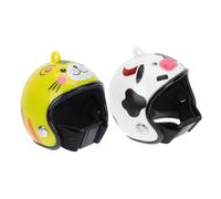 TOYANDONA Casque De Poulet Protecteur Rire Couvre-Chef Animal 2 Pièces Motif Vache Et Tigre Matière Plastique Taille Unique pour Volaille Animal De Compagnie