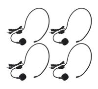 TOYANDONA Casque Micro Filaire 4 Pièces Noir avec Micro à Condensateur Omnidirectionnel, Haut-Parleur de Conférence Intégré, Micro-Casque pour Chanter, Enseigner et Parler en Public,
