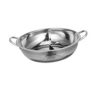 TOYANDONA Casserole Inox à Double Compartiment pour Fondue Multi-usage Compatible Induction et Gaz Facile à Nettoyer
