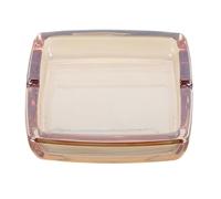 TOYANDONA Cendrier Carré en Verre Ambré 10x10 Cm, Accessoire Décoratif Maison Bureau, Grand Récipient Stable pour Cigares et Cigarettes, Facile à Nettoyer, pour Usage Intérieur