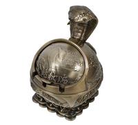 TOYANDONA Cendrier Coupe-Vent en Métal Vintage Forme Serpent, Cendrier Couvert pour Cigarettes, Résistant aux Intempéries, Décoration Intérieure et Extérieure, 1 Pièce, Couleur Bronze Vert