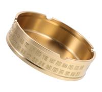 TOYANDONA Cendrier de Table Rond en Laiton Massif Cendrier Métallique Ménager Compact Ornement Porte-Cendres pour Salon et Bureau Décoration Intérieure Pratique et Résistante 1 Pièce