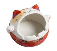 TOYANDONA Cendrier Décoratif en Céramique de Chat Amulette Rouge 1 Pièce Réservoir à Cendres de Bureau Objet de Décoration de Noël pour Salon et Collection