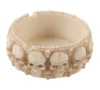 TOYANDONA Cendrier Décoratif en Résine Beige Forme Crâne pour Bureau et Bar, Surface Lisse sans Bavure, Décoration d'halloween Originale et Élégante