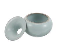 TOYANDONA Cendrier en Céramique pour Cigarettes Bleu avec Couvercle Entonnoir Résistant à la Chaleur Coupe-Vent pour Patios et Offices Décoratif Traditionnel