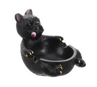 TOYANDONA Cendrier pour Fumeurs Forme Chien en Résine Noire Petit Format, Cendrier De Bureau Décoratif pour Salon Intérieur, Accessoire Pratique pour Fumeurs Et Décoration De Terrasse