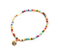TOYANDONA Chaîne de Cheville en Alliage et Perles Vacances Maison Bracelet de Plage Coquillage Hawaïen Accessoire Pied Femme Multicolore 21 X 1 CM