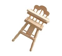 TOYANDONA Chaise Haute Miniature Bois Décorative pour Garçon Fille Modèle Compact et Solide Accessoire Ludique pour Maison de Poupée et Portable