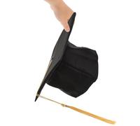 TOYANDONA Chapeau de Diplôme Réglable pour Adultes avec Pompon Jaune Toque de Remise de Diplôme Unisexe Polyester Résistant pour Fête de Graduation et Cérémonie