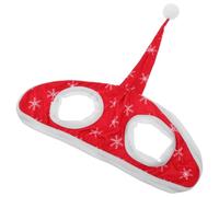 TOYANDONA Chapeau de parade de chevaux du Père Noël : couvre-chef d'animal flocon de neige rouge - Bonnet de cheval de Noël en velours - Décoration de couvre-chef équestre festive pour fêtes