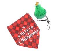 TOYANDONA Chapeau Et Bandana pour Animaux De Compagnie De Fête De Noël Adorable Chapeau De Noël pour Chien Écharpe Triangulaire pour Animaux De Compagnie