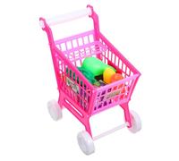 TOYANDONA Chariot de Courses Simulation pour Garçon Fille Poussette Mini Caddie Rose Éducatif pour Maison Roues Solides et Poignée Facile à Saisir Cadeau Ludique pour Filles et Garçons