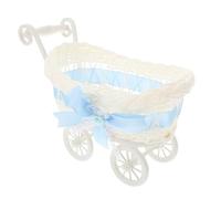 TOYANDONA Chariot en rotin simulé porte-clés à pendentif porte-clés suspendu non instantané cotillons paniers de décoration panier panier d'articles divers pp Sky-blue