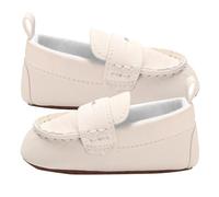 TOYANDONA Chaussures pour Bébés Garçons et Filles Premières Chaussures de Marche Antidérapantes à Semelle Souple Respirantes et Légères Taille 11 CM Couleur Blanche Confortables pour