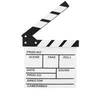 TOYANDONA Clap de Cinéma en Bois Blanc 20X20 CM Clap de Réalisateur Compact pour Montage de Scènes d'Action Accessoire Multifonction pour Photographie Éducatif et Décor de Cinéma