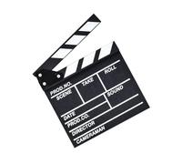 TOYANDONA Clap de Réalisateur en Bois Naturel Petit Format Noir Accessoire Cinéma Professionnel pour Tournage et Photographie Clapboard Effaçable pour Marquage de Scène Décor Studio et