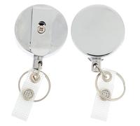 TOYANDONA Clip rétractable pour cartes d'identité 2pcs Enrouleur porte-cartes d'identité rétractable en acier inoxydable argent, tient les clés en sécurité, à attacher au sac à main, pour