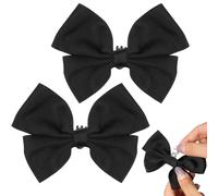 TOYANDONA Clips de Chaussures à Nœud Amovible Noir pour Talons Hauts Accessoire Décoratif Élégant en Tissu et Acier Inoxydable Paire pour Mariage Fête et Décoration DIY