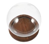 TOYANDONA Cloche en Verre Sphérique 10 Cm Transparente avec Socle Antique, Dôme Protecteur Anti-poussière pour Fleurs Stabilisées, Décoration Micro-Paysage Artisanale et Présentoir Créatif