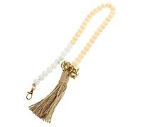 TOYANDONA Cloche Entraînement pour Chien avec Corde Décorative Perles Suspendu pour Porte Cloche pour Animaux de Compagnie Blanc