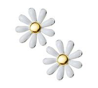 TOYANDONA Clous D'oreilles Marguerite Délicates En Acier Inoxydable, Petites Boucles D'oreilles Fleur Blanches, Bijoux Légers Pour Femmes, Usage Quotidien Et Occasions Casual