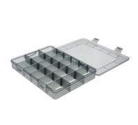 TOYANDONA Coffret de Rangement Plastique Noir à Compartiments Multiples Couvercle Transparent Portable pour Vis et Accessoires, pour Garage et Atelier