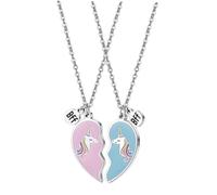 TOYANDONA Collier à Coudre Cœur en Alliage 2 Pièces pour Filles Ensemble Pendentif Amitié Accessoire de Clavicule Bijou Cœur Assorti pour Présent d'Amies