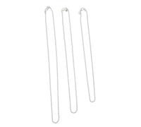 TOYANDONA Collier à Maillons pour Hommes Chaîne Cubaine Argentée 3 Pièces 2 Mm Métal et Cuivre 18-22 Pouces Style Urbain Accessoire Masculin Fête et Quotidien