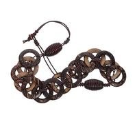 TOYANDONA Collier Bohème en Perles Naturelles de Coque de Noix Ras du Cou Vintage Marron Collier Ethnique pour Femme Accessoire Tropical d'Été Bijou Artisanal à Superposer Fête