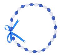 TOYANDONA Collier de Perles Acryliques Honneur pour Remise de Diplôme Décoration Photo Festive Accessoire pour Fête Universitaire Guirlande Colorée Blanc et Bleu Royal